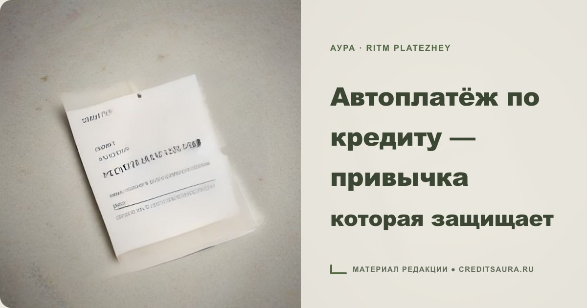 Иллюстрация к статье «Автоплатёж по кредиту — привычка которая защищает»