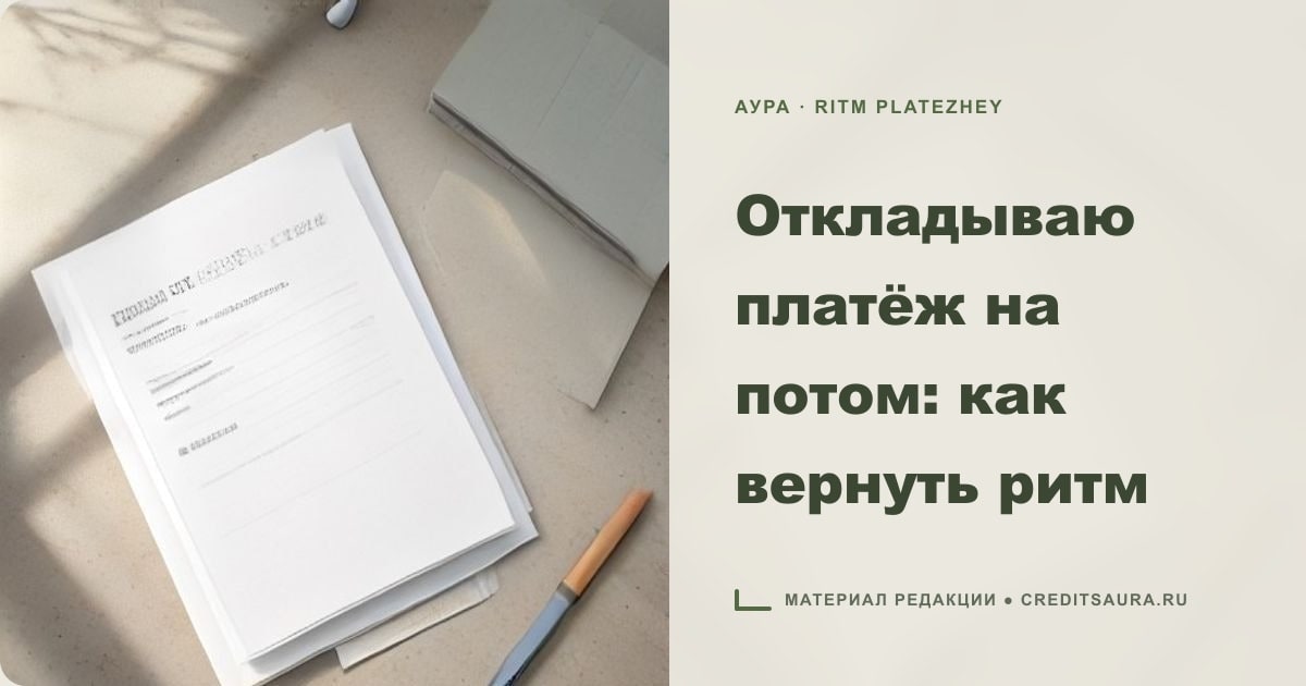 Иллюстрация к статье «Откладываю платёж на потом: как вернуть ритм»
